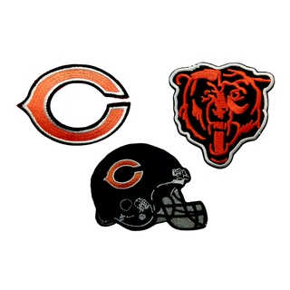 Chicago Bears ตัวรีดติดเสื้อ กีฬา อเมริกันฟุตบอล ทีม NFL ตกแต่งเสื้อผ้า หมวก กระเป๋า Embroidered Iron On Sew on