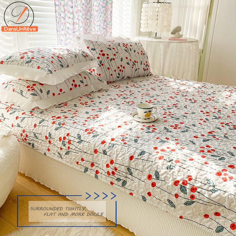 ผ้าคลุมเตียง-ผ้านวม-ลูกไม้-สไตล์เกาหลี-หรูหรา-สําหรับที่นอนทางเลือก-bed-cover-6-ฟุต