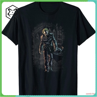 New Batman Joker Leaves Arkham T-Shirt แบทแมน เสื้อยืดผู้ชาย ดพิมพ์ลาย ดผ้าเด้ง คอกลม ความนิยม sale