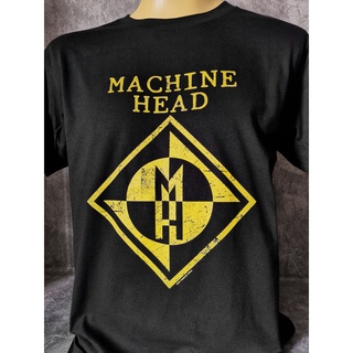 เสื้อยืดผ้าฝ้ายพิมพ์ลายเสื้อวงนำเข้า Machine Head Nu Metal Korn Limp Bizkit POD Static-X Soulfly Coal Chamber Deftones S