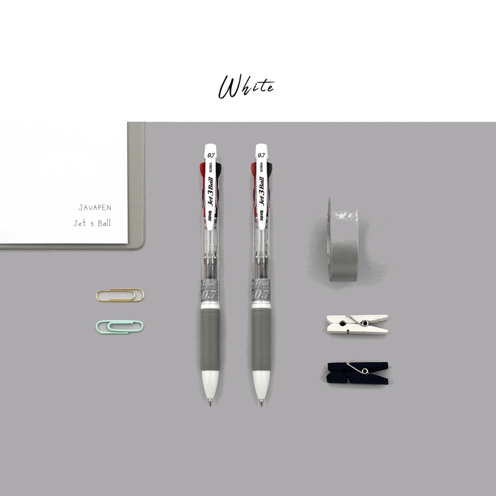 JAVA ปากกาลูกลื่น 3 ระบบ Jet 3 Ball ขนาด 0.7 มม. สามสีในแท่งเดียว สีน้ำ ...