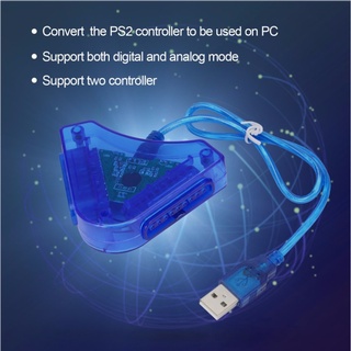 อะแดปเตอร์แปลงสายเคเบิลจอยสติ๊ก USB 2.0 พร้อมไดรเวอร์ CD สําหรับ PS2 Gamepad Dual PC PS3 Ce rohs ABS