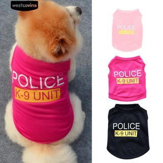 เสื้อสุนัข พิมพ์ลาย Police หลากสี