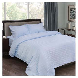 ชุดผ้าปูที่นอน 6 ฟุต 6 ชิ้น HOME LIVING STYLE VERSO STRIPE BLUE ให้คุณหลับสบายเต็มอิ่มตลอดทั้งคืนด้วย ชุดผ้าปูที่นอน จาก