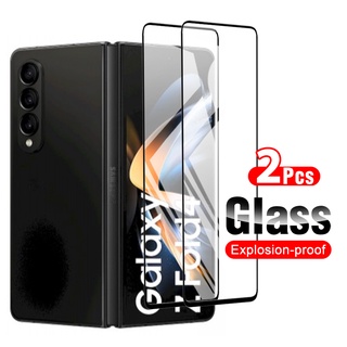 ฟิล์มกระจกนิรภัยกันรอยหน้าจอ ขอบสีดํา สําหรับ Samsung Galaxy Z Fold4 5g ZFold 3 Zfold4 Zfold3 Fold3 4 2 ชิ้น