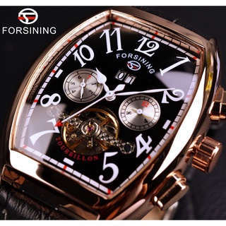 Forsining Date Month Display Rose Gold Case Mens Watches Top Brand Luxury Automatic Watch Montre Homme Clock Men Casual