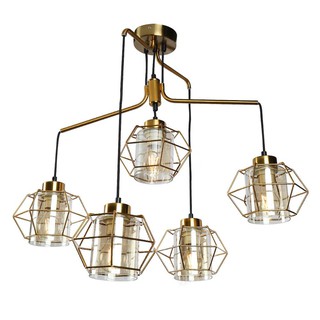 โคมไฟช่อ ไฟช่อ CARINI 8916/5P สีทอง/ใส 5 หัว โคมไฟภายใน โคมไฟ หลอดไฟ CHANDELIER CARINI 8916/5P GOLD/CLEAR 5-LIGHT