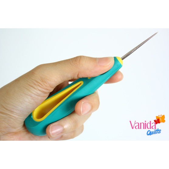 เหล็กแหลม-เจาะกระดาษ-ผ้า-หนัง-ทำตะเข็บ-diy-stiletto-ด้ามพลาสติก-สีเขียว-รหัส-xun0065
