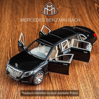 ของเล่นและของสะสม◎❣☾เดิม1:24 Mercedes-Benz Maybach รุ่นขยายรุ่นรถหกประตูจำลองรถโลหะผสมรถของเล่นเด็ก