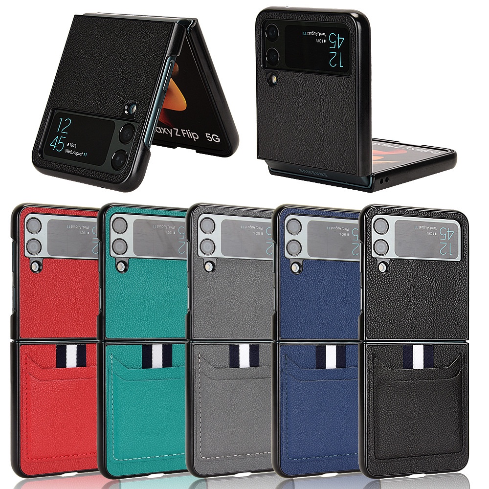 เคสโทรศัพท์มือถือหนัง-ฝาพับ-พร้อมช่องใส่บัตรเครดิต-สําหรับ-samsung-galaxy-z-flip4-flip3-flip2-z-flip-4-z-flip-3-flip-2