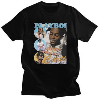 [S-5XL] เสื้อยืดแขนสั้น คอกลม ผ้าฝ้าย พิมพ์ลายกราฟฟิค Playboi Carti 90s สไตล์วินเทจ สําหรับผู้ชาย FCmdol50FBgpag35