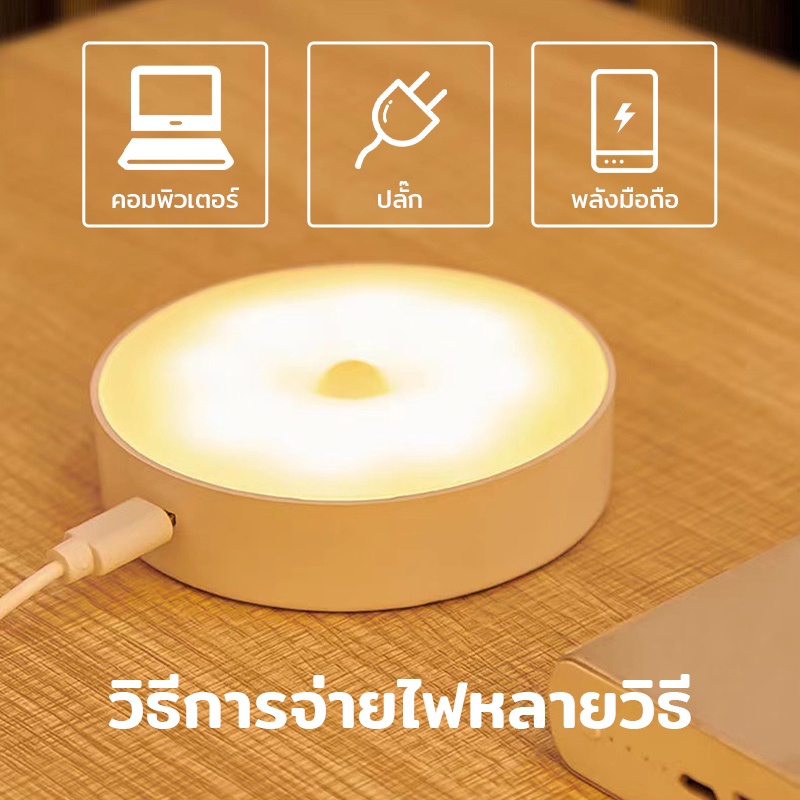 ไฟเซ็นเซอร์-ไฟหัวเตียง-โคมไฟ-led-ไฟกลางคืน-มีแม่เหล็ก-ชาร์จผ่านusb-ไม่ต้องใช้ถ่าน-ไม่แสบตา-แสงสีขาว-สีเหลืองอบอุ่น-300
