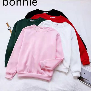 ราคาbonnieเสื้อกันหนาวแขนยาวผ้าสำลีหนานุ่ม ทรงโอเวอร์ไซส์สไตล์เกาหลี(พร้อมส่ง/ใหม่)รุ่น#L002