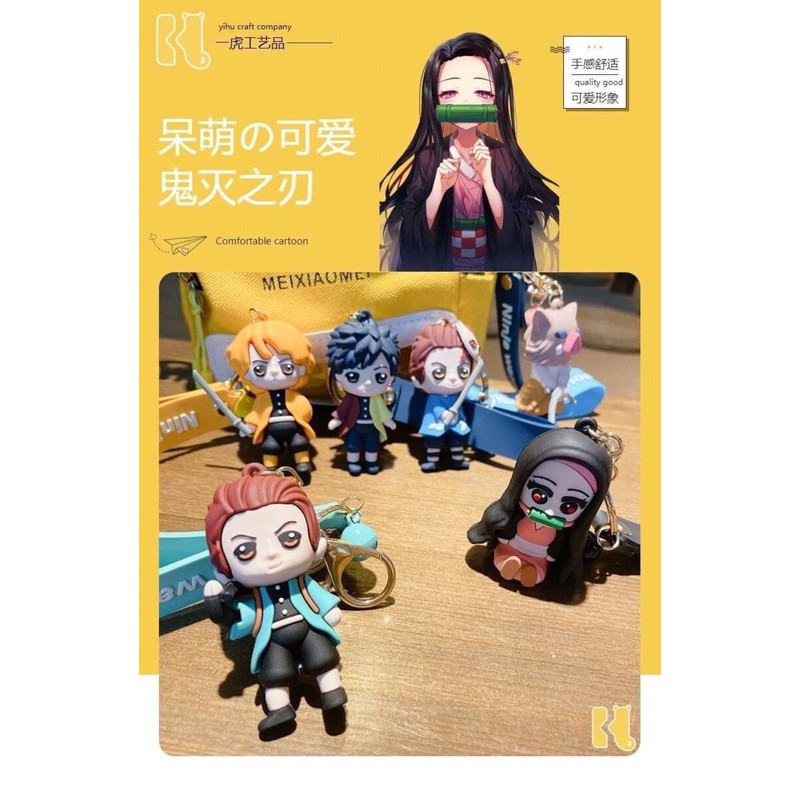 พวงกุญแจลายการ์ตูน-tanjiro-ดาบพิฆาตอสูร-คามาโดะ-ทันจิโร่-nezuko-เนสึโกะ-demon-slayer-kimetsu-no-yaiba