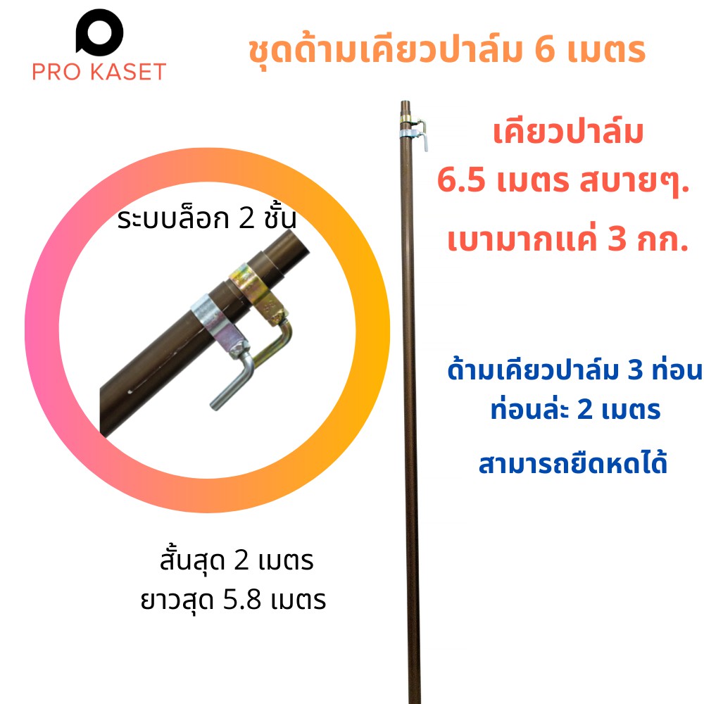 ภาพหน้าปกสินค้าชุดด้ามเคียวตัดปาล์ม 3 ชั้น ยาวรวม 6 เมตร อลูมิเนียมอัลลอยหนา 1.6 มม. จากร้าน dd_protool บน Shopee