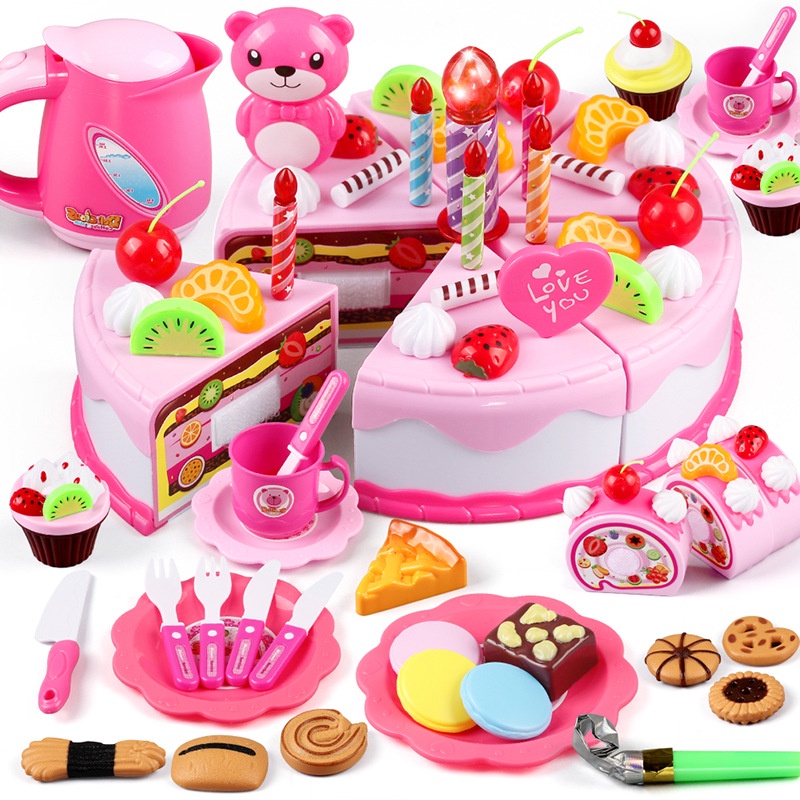 เล่นบ้านของเล่น-ชุดแต่งหน้าเค้กวันเกิด-diy-ชุดหั่นขนมเค้กและตกแต่งเค้ก