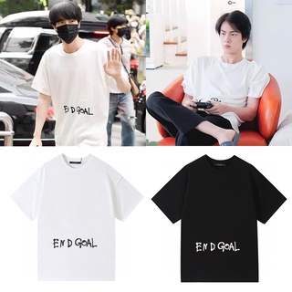 [S-5XL]KPOP BTS JIN เดียวกันคอกลมผ้าฝ้ายแขนสั้นเสื้อยืดพลัสขนาดสไตล์เกาหลีหลวมทั้งหมดตรงกับครึ่งแขน TOP ฤดูร้อนใหม่ผู้ชา