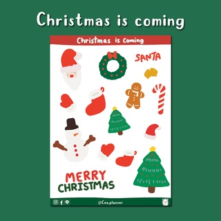 Cea | sticker Christmas สติกเกอร์ไดคัท กันน้ำ A6 คริสมาสต์