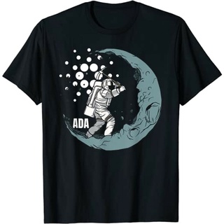 [COD]ขายดี เสื้อยืดลําลอง แขนสั้น พิมพ์ลายโลโก้ Cardano ADA ng Crypto Moon Man Miner Currency Coin ADA KPagjo78GBafbg51