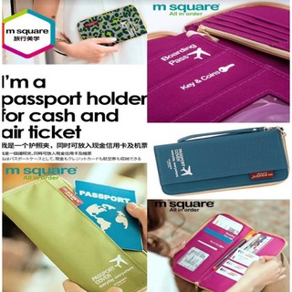 M square Bag กระเป๋าเก็บพาสปอร์ต ใส่อุปกรณ์ของใช้ เดินทางขนาดพกพา