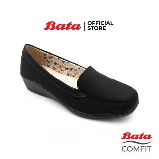 *Best Seller* Bata บาจา COMFIT รองเท้าลำลองหญิง DRESS แบบสวม เสริมส้นสูง 1 นิ้ว สวมใส่ง่าย สีดำ รหัส 6596403