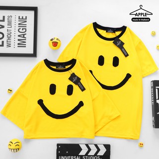 ⚡ถูกที่สุด เสื้อยืดอมยิ้มสีเหลือง  เสื้อครอป หน้ายิ้ม ฟรีไซส์