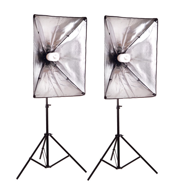 สตูดิโอ-softbox-photo-lighting-studio-lighting-kit-2pcs-50-x-70-soft-boxes-มีสองชิ้นตามรูปพร้อมหลอดไฟe27