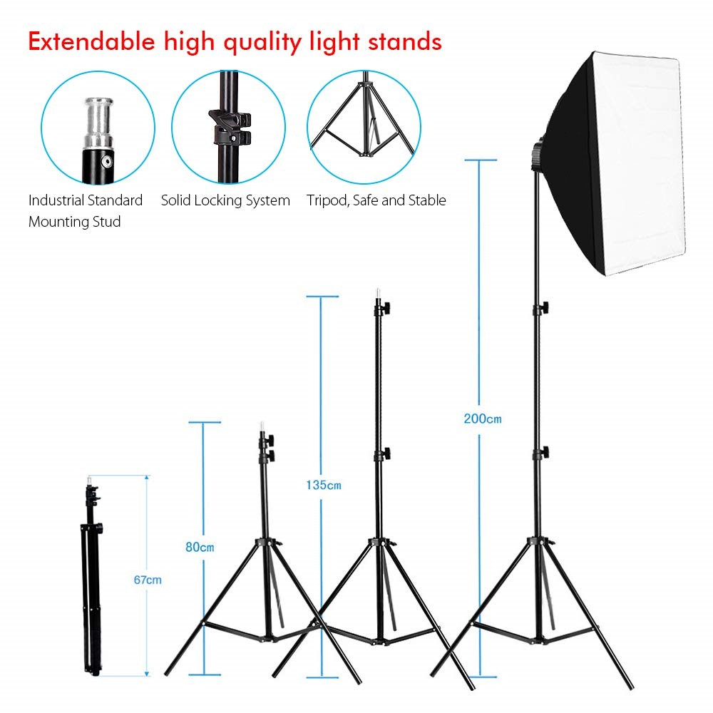 ไฟสตูดิโอ-พร้อมขั้วไฟ5ขั้ว-softbox-50x70cm-และขาตั้งไฟ2เมตร