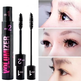 มาสคาร่าไฟเบอร์กันน้ำสีดำทำให้ขนตาหนาและยาวขึ้น(ใช้ได้ 2 แบบ)waterproof mascara 2 in 1 มาสคาร่าความงาม-6919