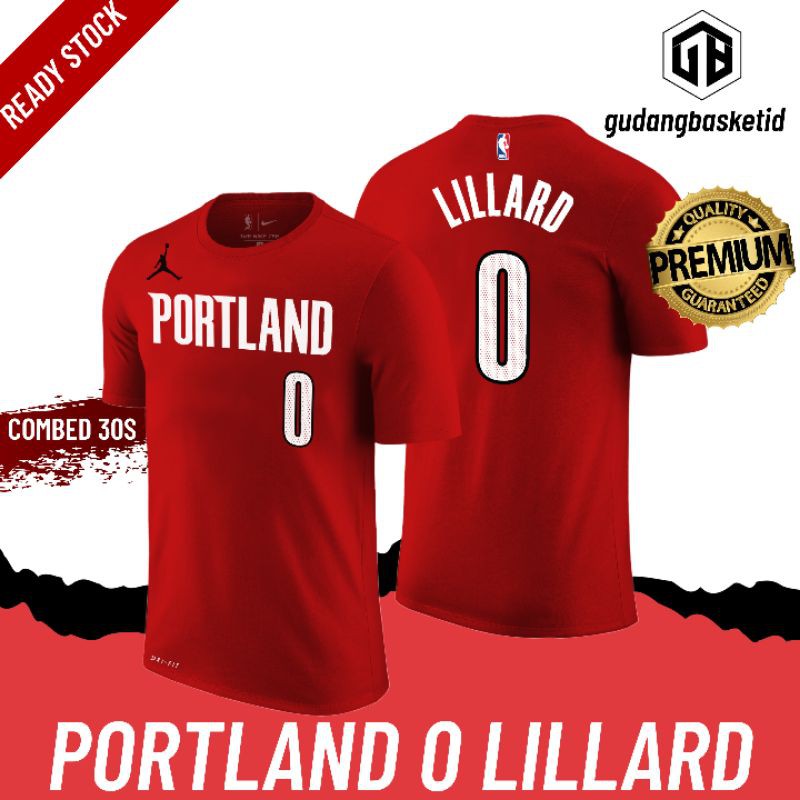 เสื้อยืดพิมพ์ลายแฟชั่นnike-nba-เสื้อบาสเก็ตบอล-เสื้อยืด-gametime-portland-blazers-0-lillards