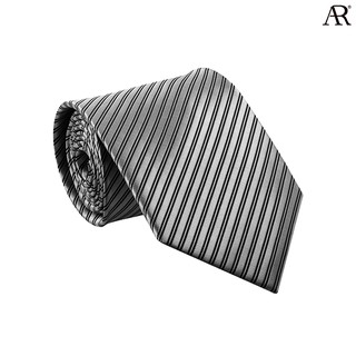 ANGELINO RUFOLO Necktie(NTN-ทาง041) เนคไทผ้าไหมทออิตาลี่คุณภาพเยี่ยม ดีไซน์ Stripe Pattern สีเทา/เหลือง/กรมท่า/เขียว/ฟ้า