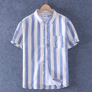 ﹉ฤดูร้อนใหม่สไตล์เสื้อเชิ้ตแขนสั้นผู้ชายบางส่วนระบายอากาศเยาวชนเสื้อเชิ้ตแขนยาวหลวมผ้าฝ้าย shirt