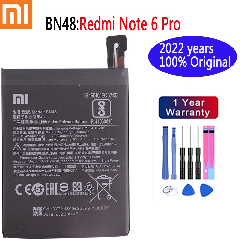 2022-years-high-quality-xiaomi-original-battery-for-xiaomi-redmi-note-6-pro-red-rice-note6-pro-4000mah-bn48-phone-batter