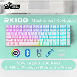 ภาพหน้าปกสินค้าRoyal Kludge RK100 RGB Hotswap RK English คีย์บอร์ดไร้สาย Bluetooth Wireless Mechanical Keyboard ที่เกี่ยวข้อง