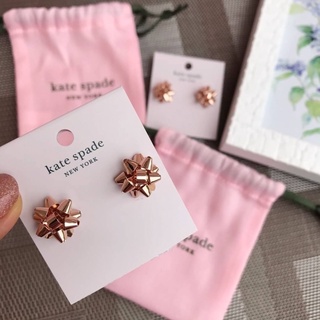 ต่างหู kate spade  New York Bourgeois Bow Stud Earrings Rose Gold รูปโบว์ สีโรสโกลด์