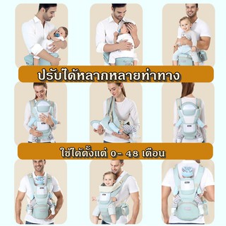 ภาพขนาดย่อของภาพหน้าปกสินค้าเป้อุ้มเด็ก กระเป๋าอุ้มลูก hip seat 3 in 1 baby carrier สะพายหน้า-หลัง ฐานรองหนั่งใส่ของได้ เนื้อผ้าดี จากร้าน chompoochompoo7401 บน Shopee ภาพที่ 2