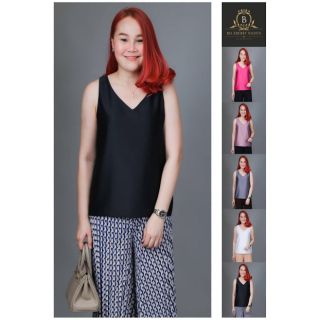 เสื้อแขนกุดผ้าญี่ปุ่นซาตินเบลนด์เนื้อนุ่มสวยสุดหรู