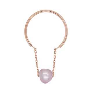 A.CEMI Pearl Drop Ring แหวนมุกแท้ แหวนเงินแท้ ชุบทอง 18K โรสโกลว์