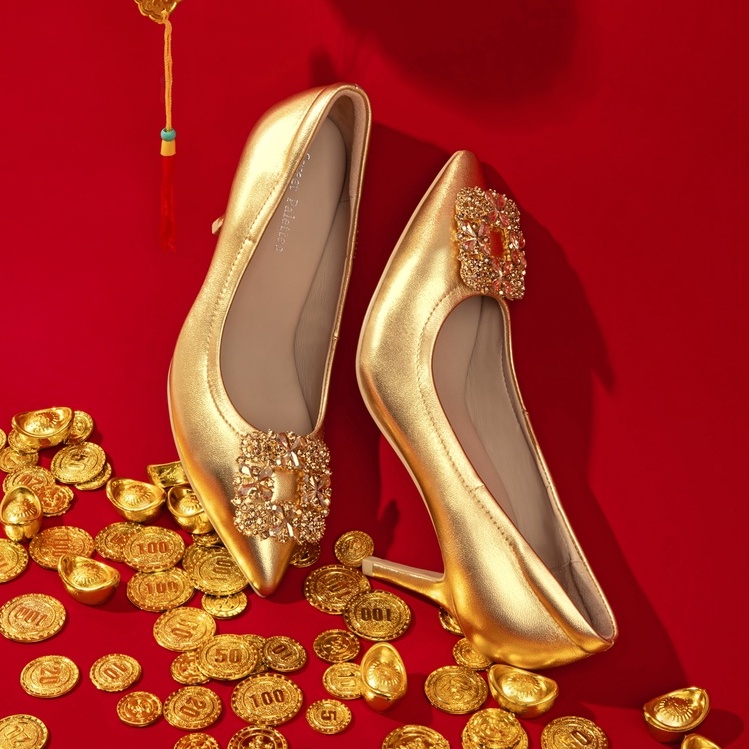 ภาพหน้าปกสินค้าSweet Palettes รองเท้าหนังแกะ Grace Glow 3.2 inch Golden Hour