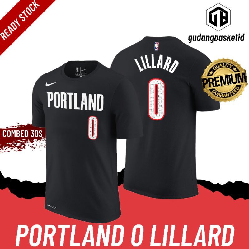 เสื้อยืดพิมพ์ลายแฟชั่นnike-nba-เสื้อบาสเก็ตบอล-เสื้อยืด-gametime-portland-blazers-0-lillards