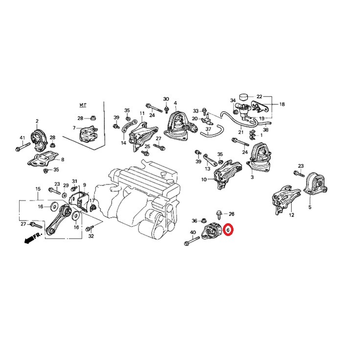 nisto-นิสโต้-ยางแท่นเครื่องซ้าย-ฮอนด้า-แอคคอร์ด-ตาเพชร-honda-accord-1990-1993-เกียร์ออโต้-at