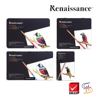 สินค้า Renaissance สีไม้ ดินสอสีไม้ เกรดอาร์ตติส 12-48 สี รุ่นกล่องเหล็ก จำนวน 1 กล่อง