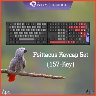 Akko psittacus keycap ฝาครอบคีย์บอร์ด gmk pbt akko Keycaps low profile keyboard double shot 157 keys Cherry profile height ปุ่ม 157-คีย์พร้อมกล่อง