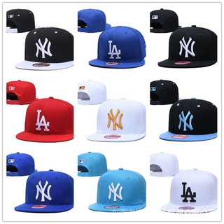 ขายดี หมวกแก๊ป ผ้าฝ้ายแท้ ปักลาย New York Yankees Los Angeles ขอบแบน ปรับได้ สําหรับคู่รัก wf0k wwuz VVPE