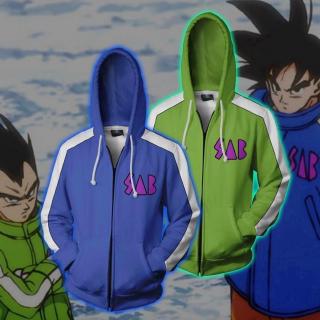 อะนิเมะดราก้อนบอล 3D Son Goku ผักพิมพ์ Hoody ลำลองแจ็คเก็ตเสื้อกันหนาวหมวกเสื้อ