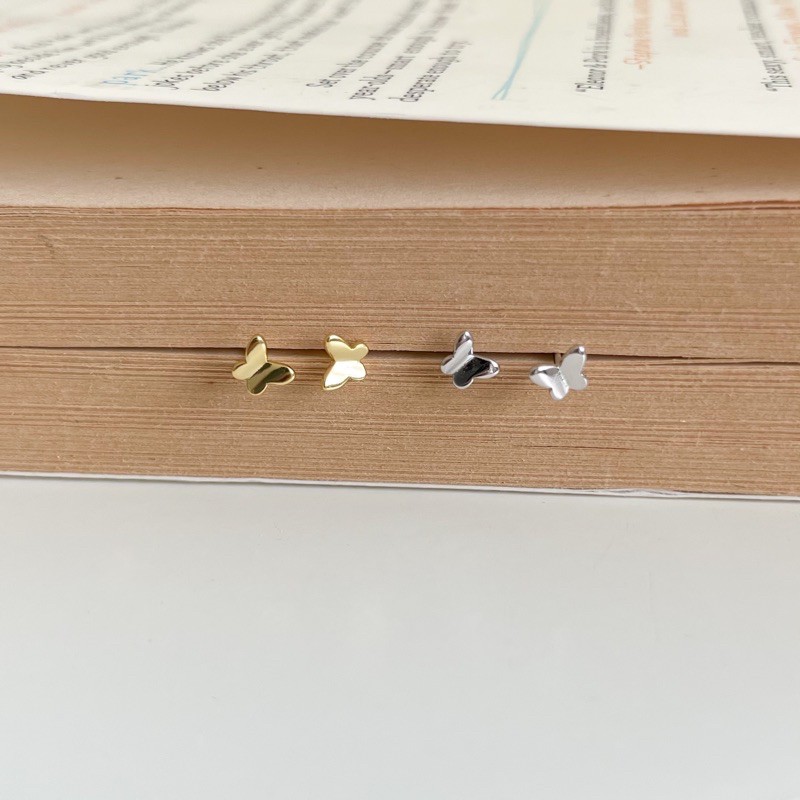 โค้ด-x8sfxj-ลด-20-a-piece-ต่างหูเงินแท้-all-silver-925-butterfly-earrings-มี-3-สี