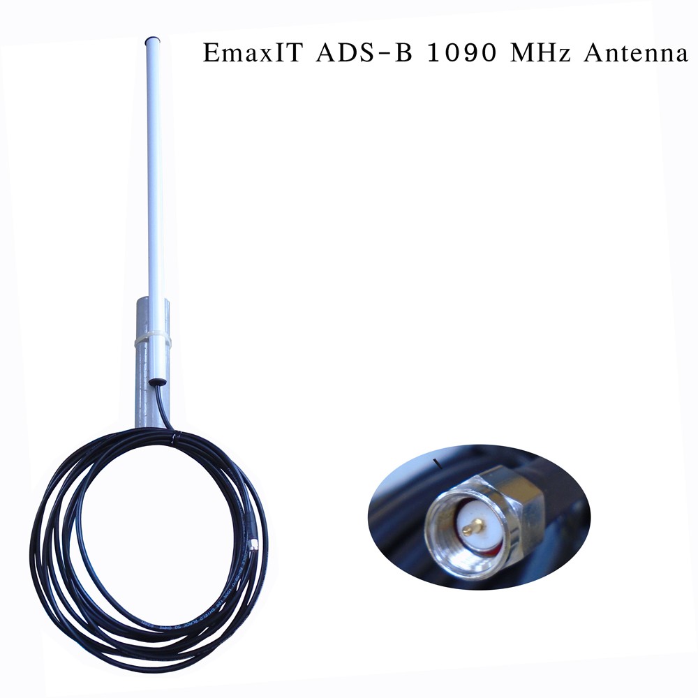 Antenna ADS-B 1090 MHz TEN-90 - Connettore SMA, 6 DBi, Per Ricezione Segnali Aerei, Portata Fino A 550 Km