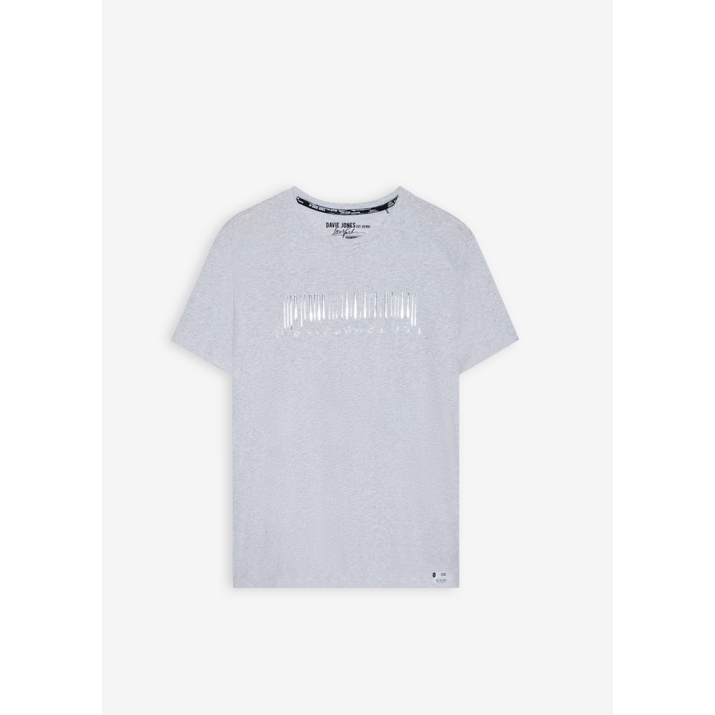 เสื้อยืดใหม่-2022davie-jones-เสื้อยืดพิมพ์ลายโลโก้-สีเทา-logo-print-t-shirt-in-grey-wa0068gyl-xl-xxl-3xl