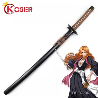 100ซม ทำด้วยไม้ ดาบ Bleach Espada Wooden Sword Weapon Toys Cosplay Matsumoto Rangiku Zanpakutou Samurai Prop ชุดคอสเพลย์