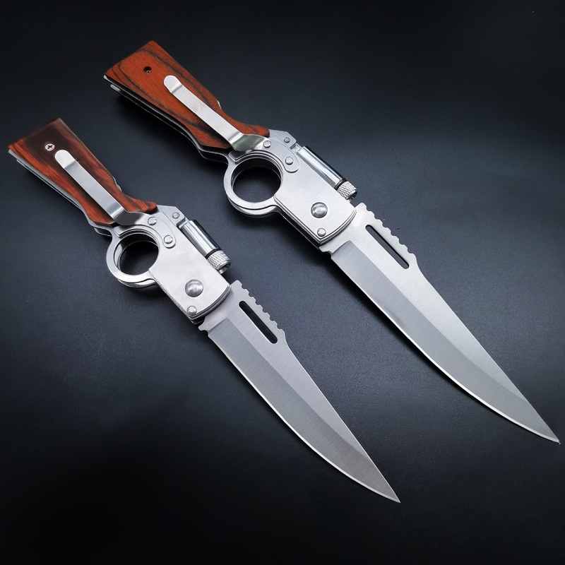 folding-knife-26cmมีดพับ-มีดพับพกพา-มีดเดินป่า-มีดปอกผลไม้-มีแถมซอง-พร้อมไฟฉาย-cold-steel-shape-camping-tools-for-hiking